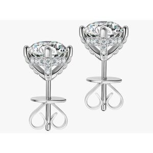 Sterling Silver Clear Crystal Stud Earrings - Timeless Sparkle